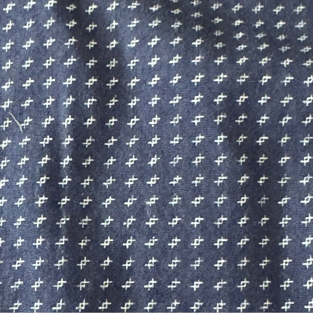 Monument Clothing Co. Men's Blue Button-Up Shirt w/ White Pattern Medium - Picture 5 of 6
